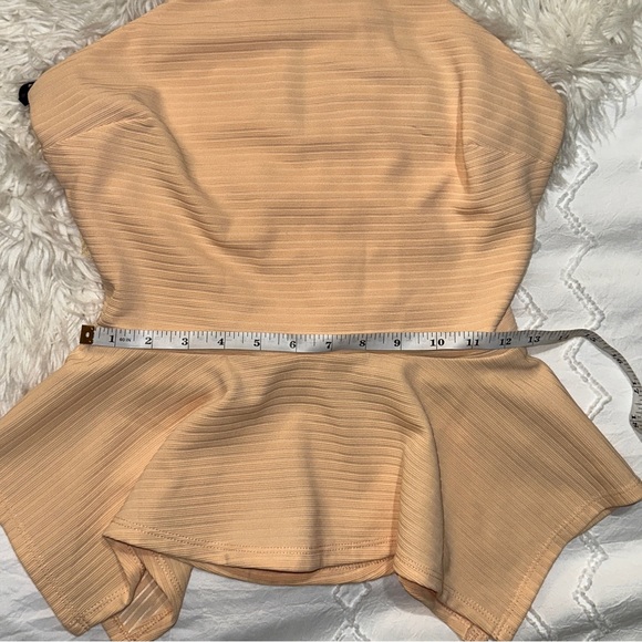 Material Girl | Peplum Zipper Back Side Cutout Lace Strap Sleeveless Tank Blouse - Picture 10 of 12